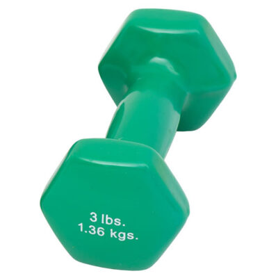 Dumbbell Weight Color Vinyl Coated 3 Lb