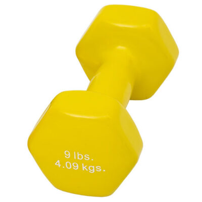 Dumbbell Weight Color Vinyl Coated 9 Lb