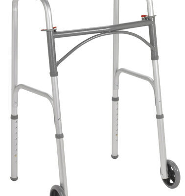 Folding Walker  Steel  Two Button  w/5  Wheels  Case/4