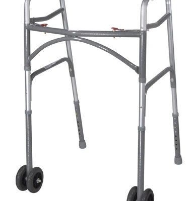 Bariatric Adult Folding Walker w/Wheels  Double Button