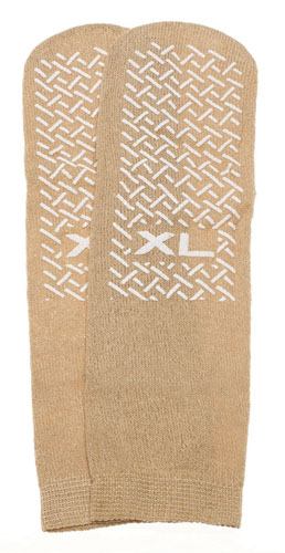 Slipper Socks; XL Beige Pair Men's 10-12 Wms 11-13