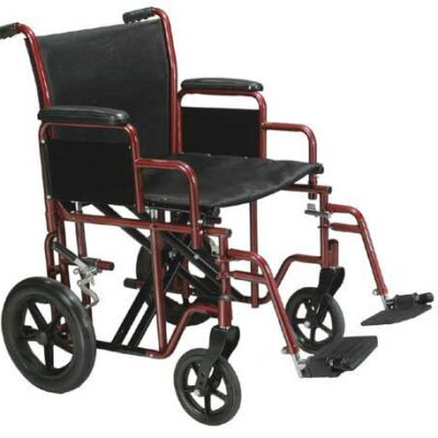 Transport Wheelchair Bariatric 20  Wide  Red
