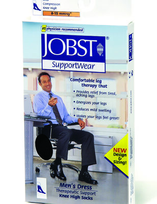 Jobst For Men 8-15 Over-The-Calf Sock White Small