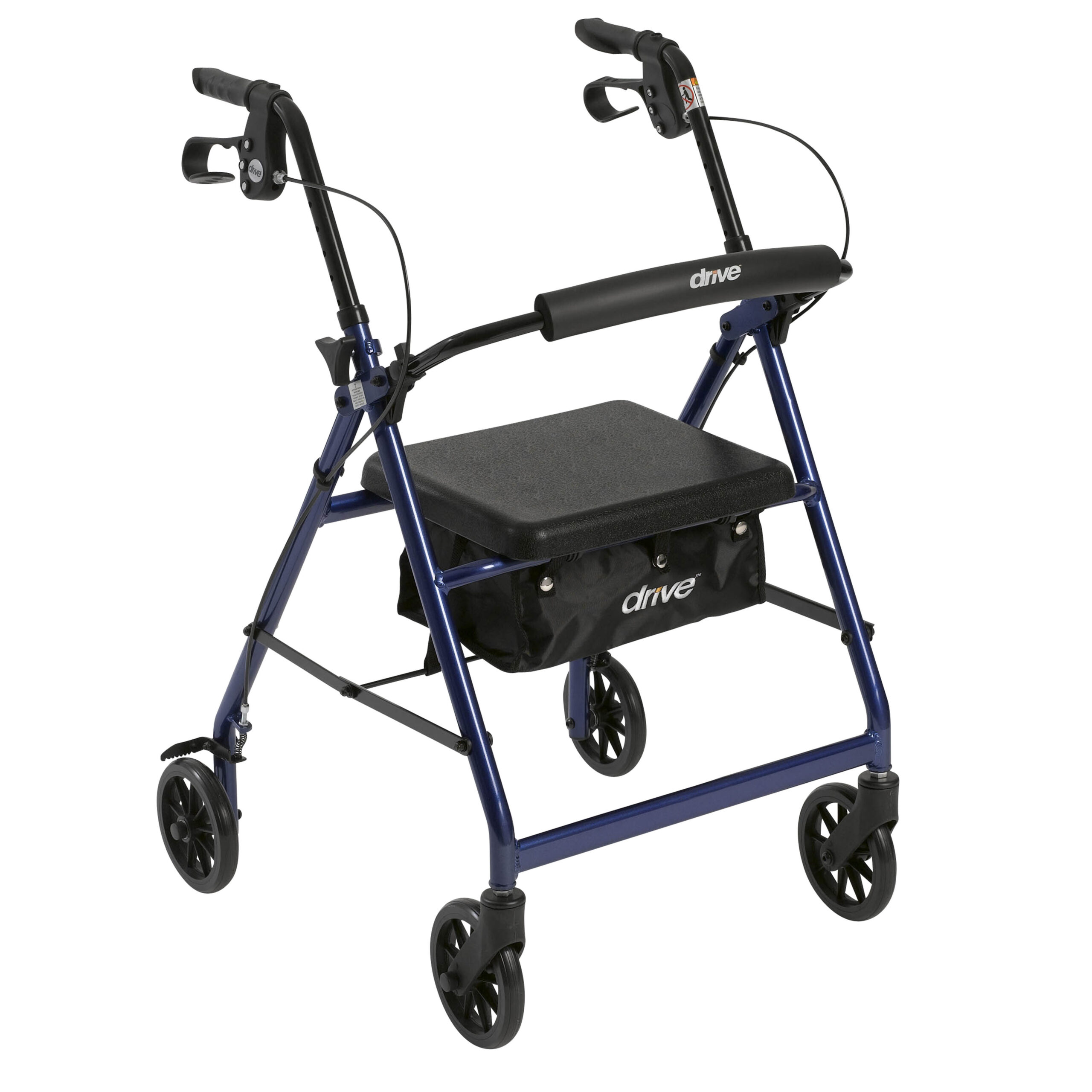 Rollator 4-Wheel with Pouch & Padded Seat Blue - Drive