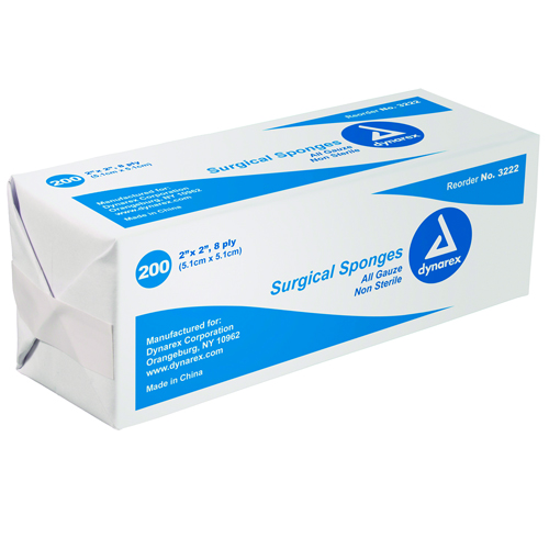Gauze Sponges Non-Sterile Bulk 4 X 4 -12ply Bag/200