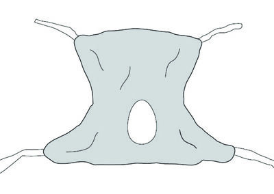 Patient Sling  Full Body Mesh  Commode Opening  XL