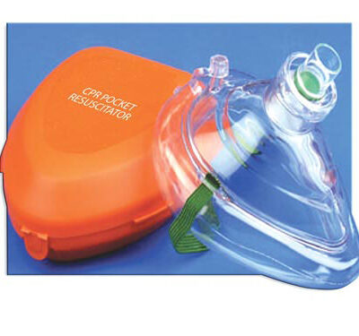 CPR Pocket Mask W/Hard Case & One-Way Valve & O2 Inlet