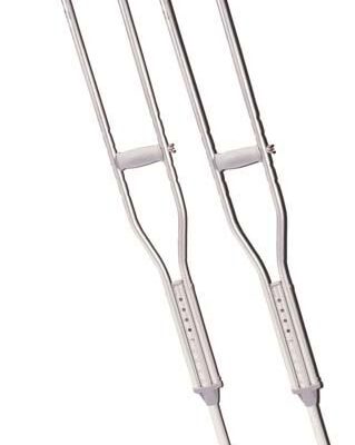 Push Button Alum Adj Crutch Adult-Ptnt Hgt 5'2 -5'10 -Cs/8