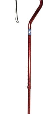 Offset Cane Alum w/Gel Grip Black