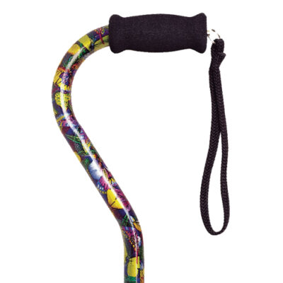 Offset Handle Aluminum Cane Color Butterfly         (Each)