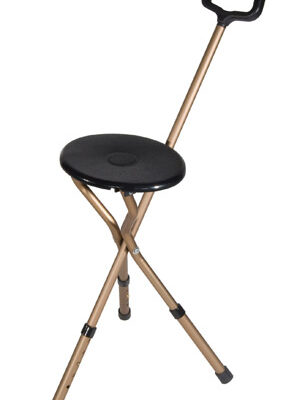 Cane Seat Adjustable w/Nylon Handle  Bronze Folding