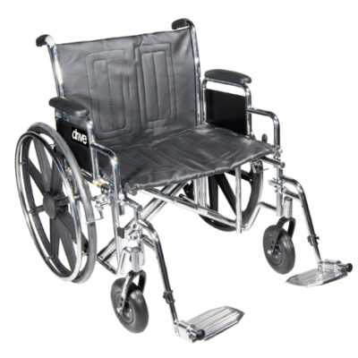 Wheelchair Std Dual-Axle 24  w/Rem Desk Arms & S/A Footrest