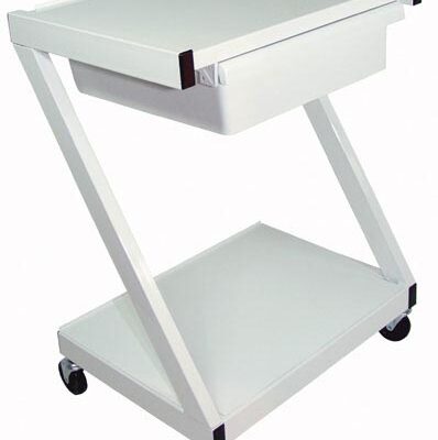 Z-Cart Steel 2-Shelf w/Drawer White