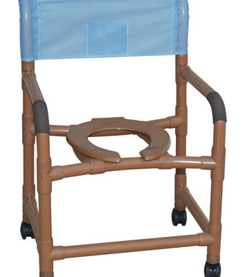 Shower Chair  Wide  Deluxe PVC Wood-Tone