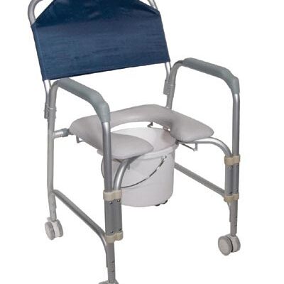 Aluminum Shower Chair/Commode with Casters  Knockdown
