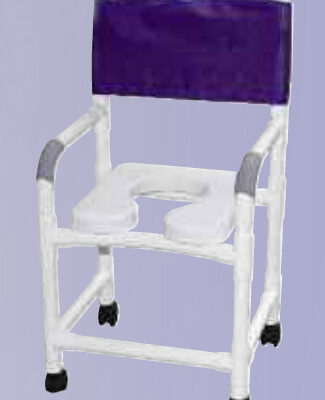 Shower Chair 18  Wide w/Soft Seat Elongated Sq Pail/FR