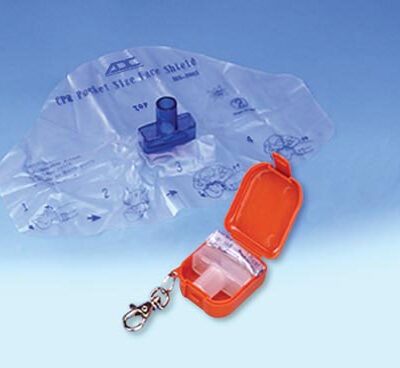 Adsafe CPR Face Shield Plus w/Mouthpc & 1-Way Valve Orange