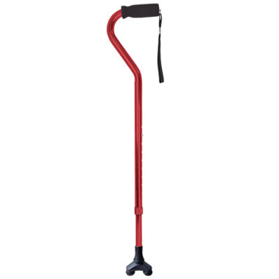Cane  Offset  Blue Jay Red with Foam Handle