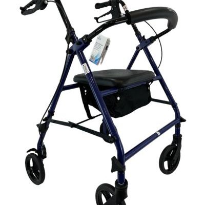 ROLL WITH ME Steel Rollator w/6  Wheels  K/D  Blue  Case/2