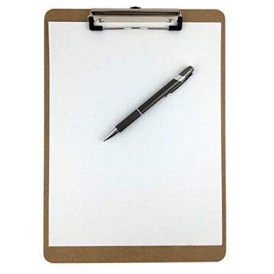 Clipboard  9 x 12�   Hardboard Low Profile Clip